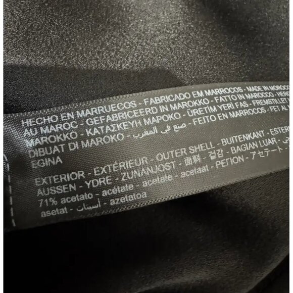 Massimo Dutti Maxi Wrap Black Satin Shirt Dress Size XS New With Tags - Picture 9 of 16